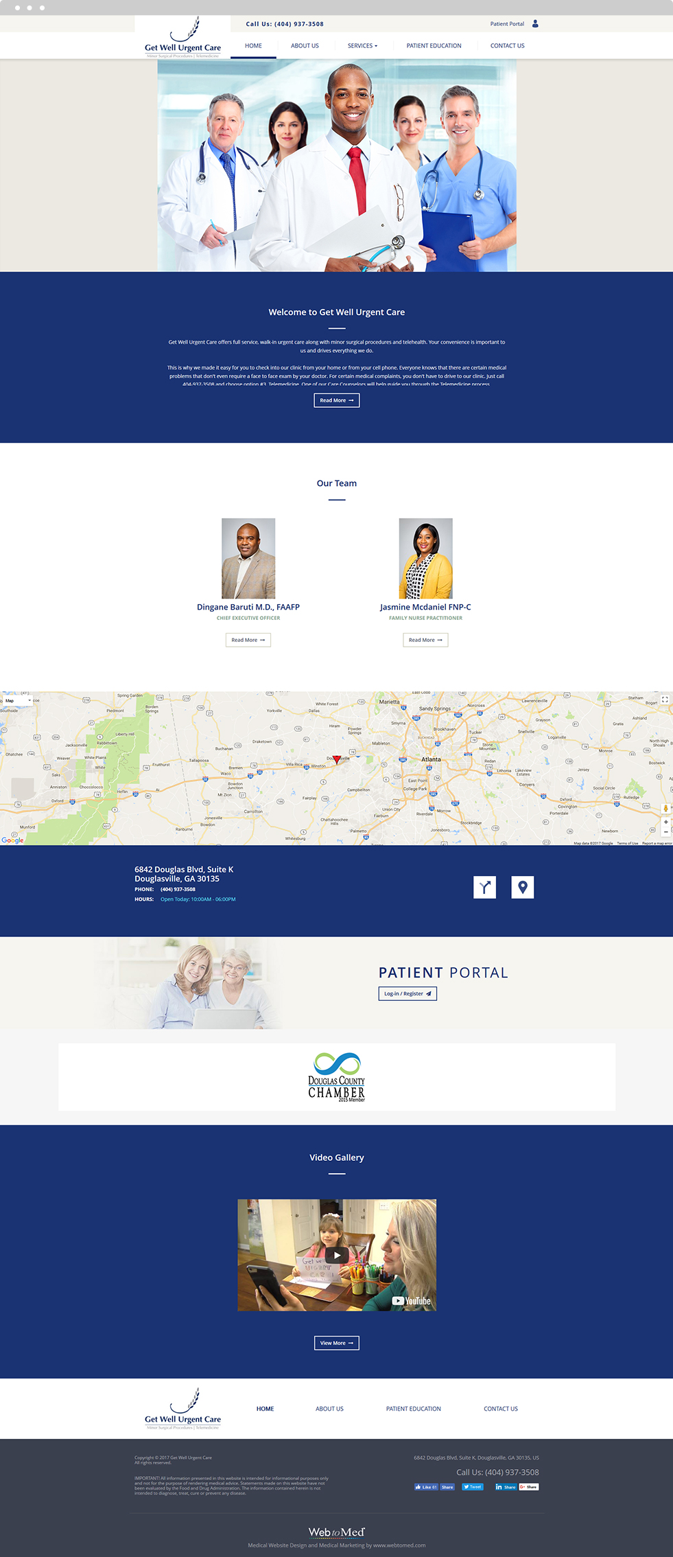 Urgent Care Website Design - Get Well Urgent Care - Homepage