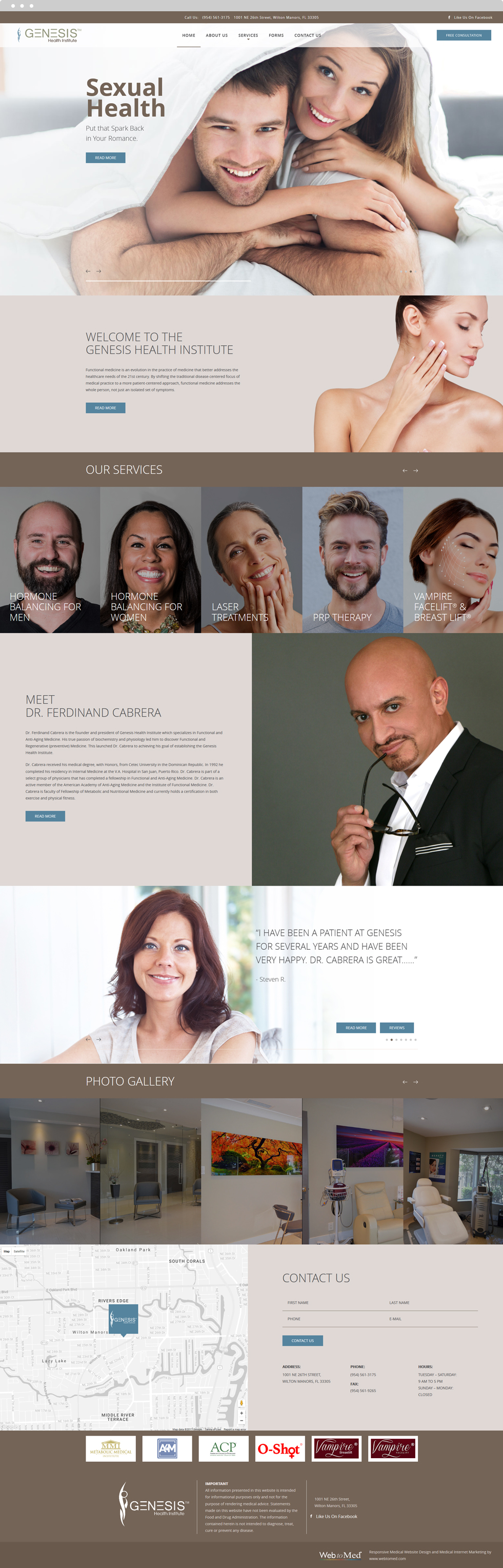 Functional Medicine Website Design - Genesis Health Institute - Homepage