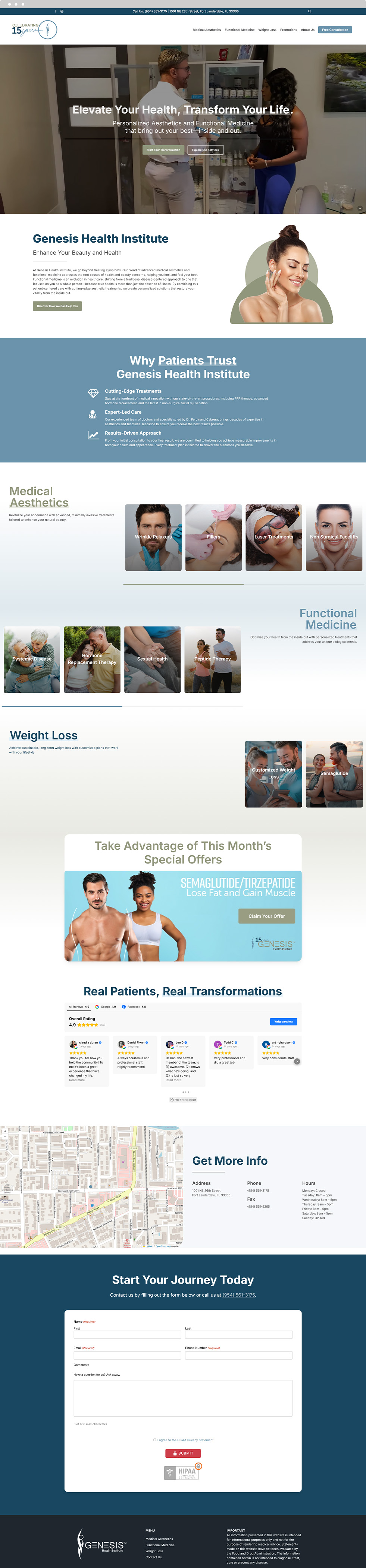 Functional Medicine Website Design - Genesis Health Institute - Homepage