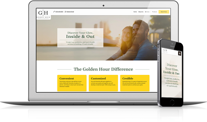 Top Wellness Website Design - Golden Hour Aesthetics & Wellness