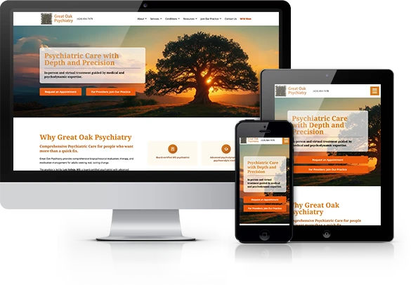 Best Psychiatry Website Design - Great Oak Psychiatry