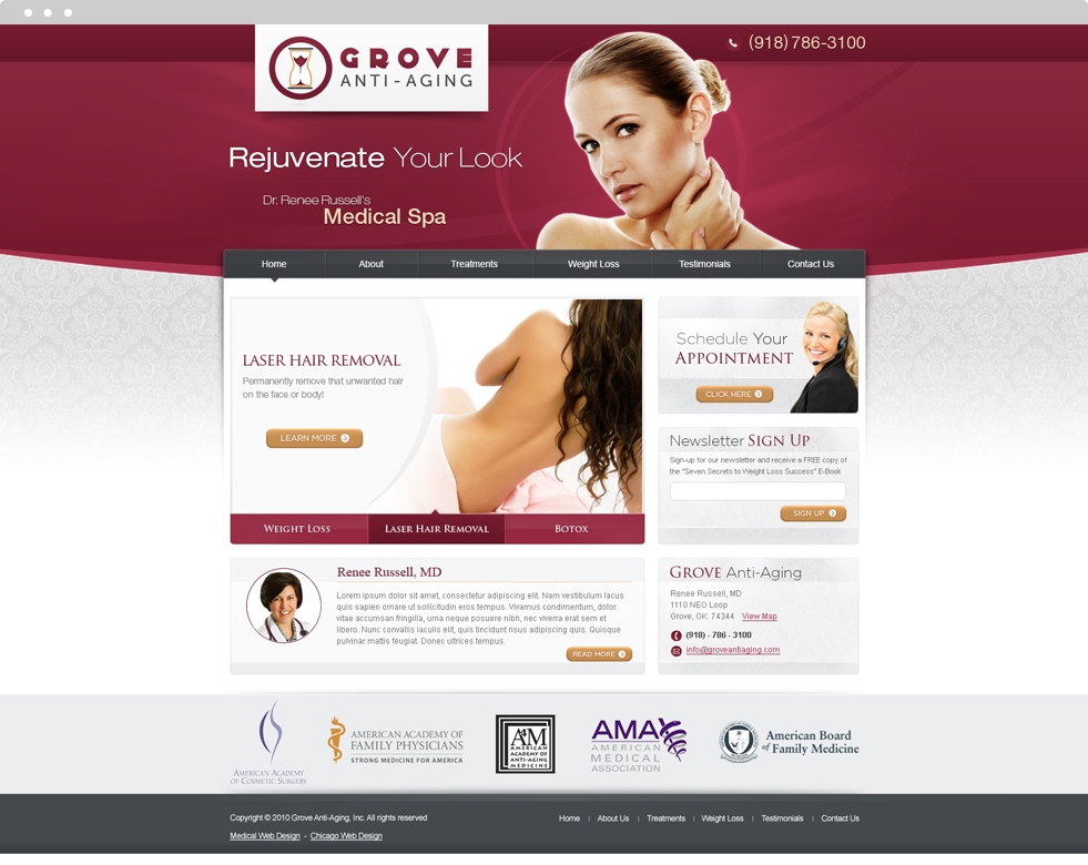 Integrative Medicine Website Design - Grove Anti-Aging - Homepage