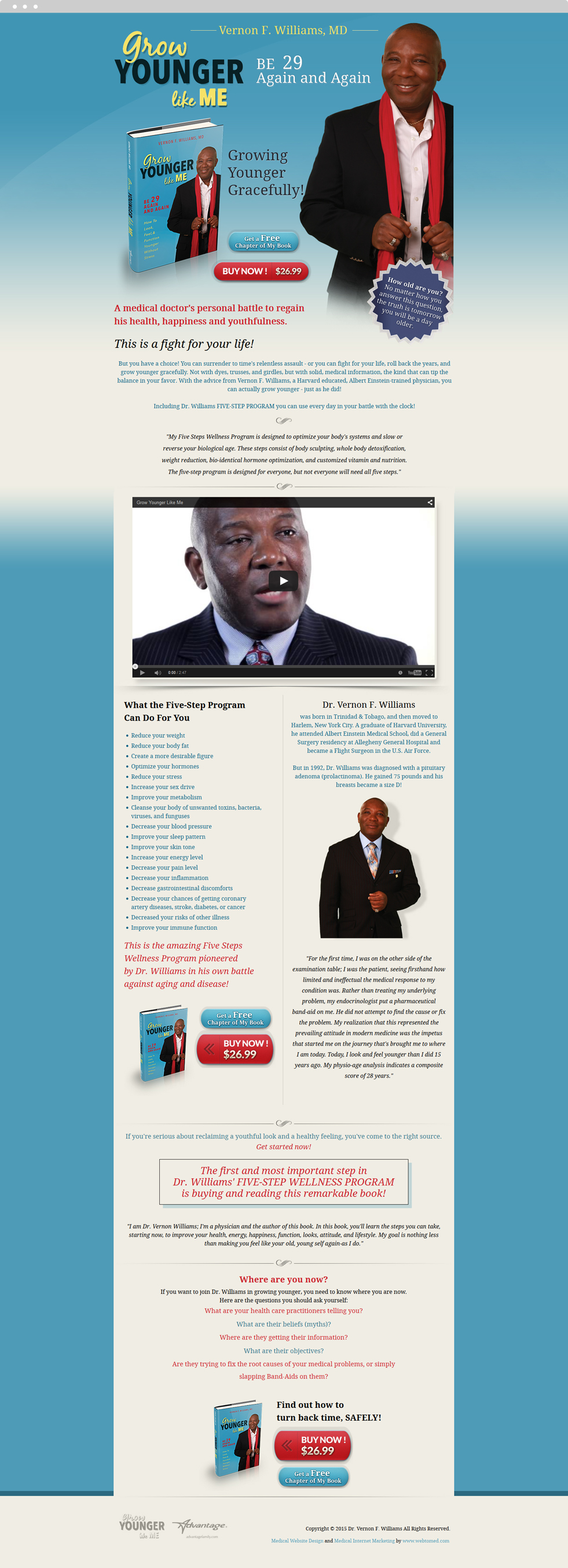 Medical Books Website Design - Vernon F. Williams, MD - Homepage