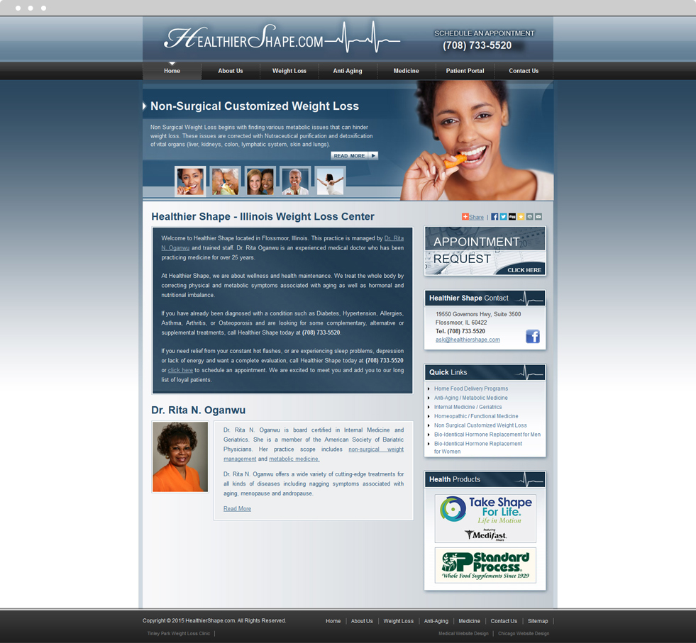 Weight Loss Website Design - Healthier Shape - Homepage
