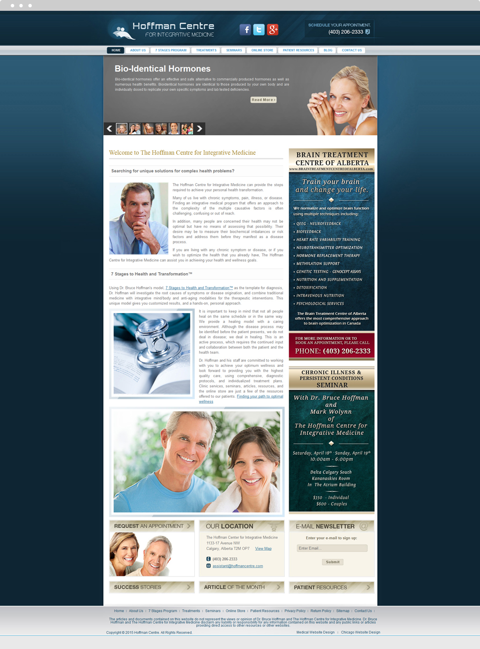 Integrative Medicine Website Design - The Hoffman Centre for Integrative Medicine - Homepage