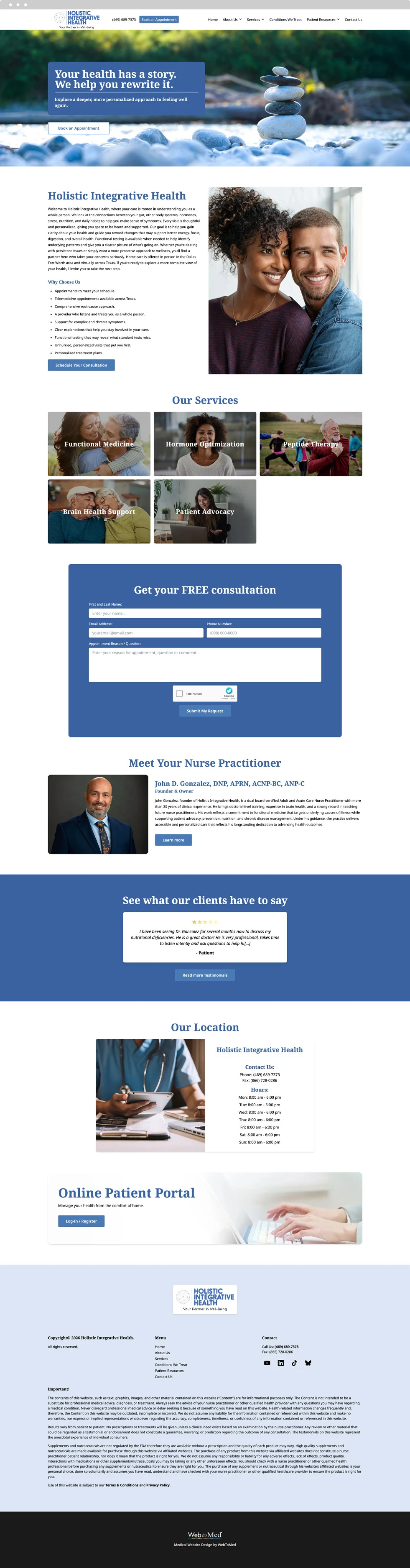 Integrative Medicine Website Design - Holistic Integrative Health - Homepage