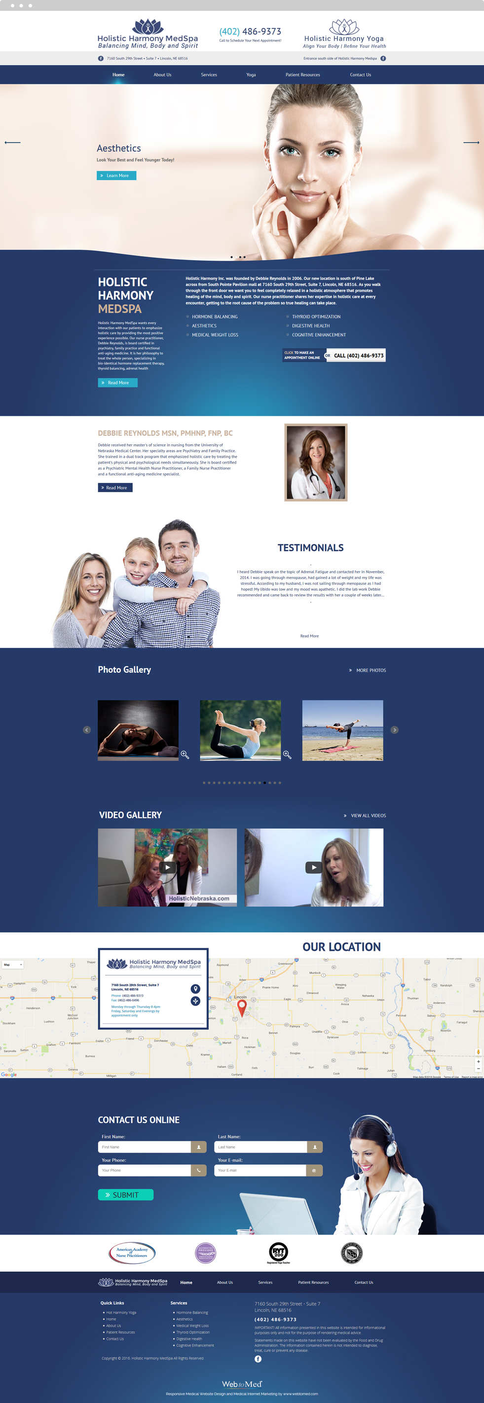 Med Spa Website Design - Holistic Harmony MedSpa - Homepage