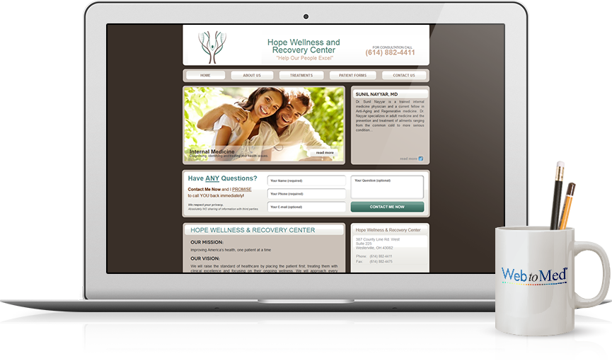 Top Internal Medicine Website Design - Hope Wellness and Recovery Center