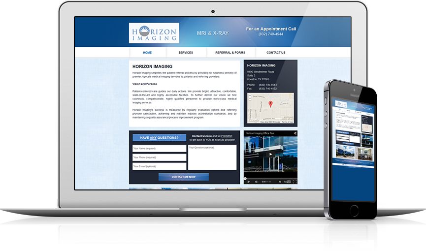 Top Medical Services Website Design - Horizon Imaging