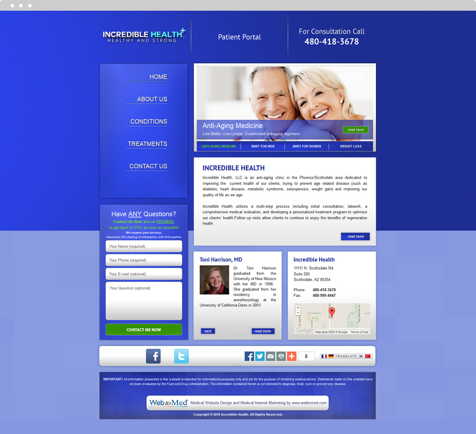 Integrative Medicine Website Design - Incredible Health - Homepage