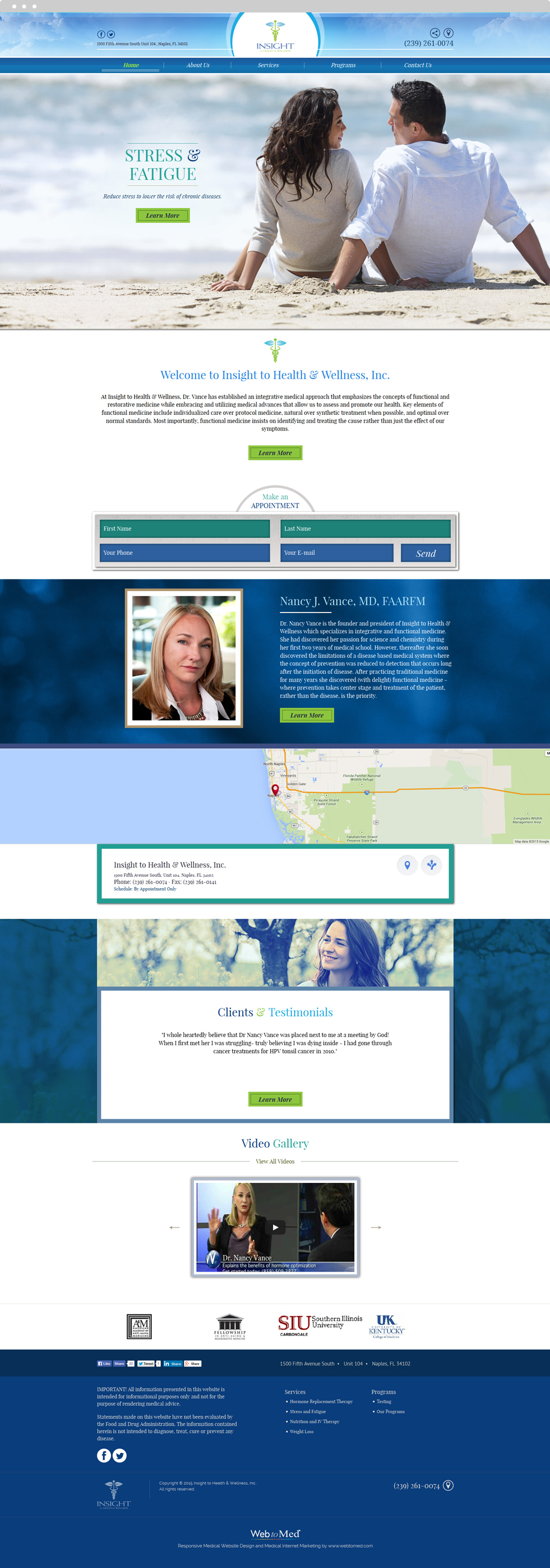 Integrative Medicine Website Design - Insight to Health & Wellness, Inc. - Homepage