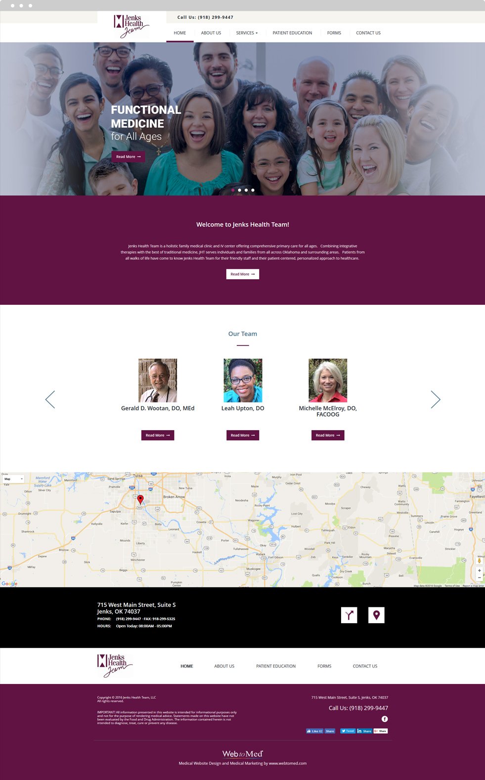 Functional Medicine Website Design - Jenks Health Team - Homepage