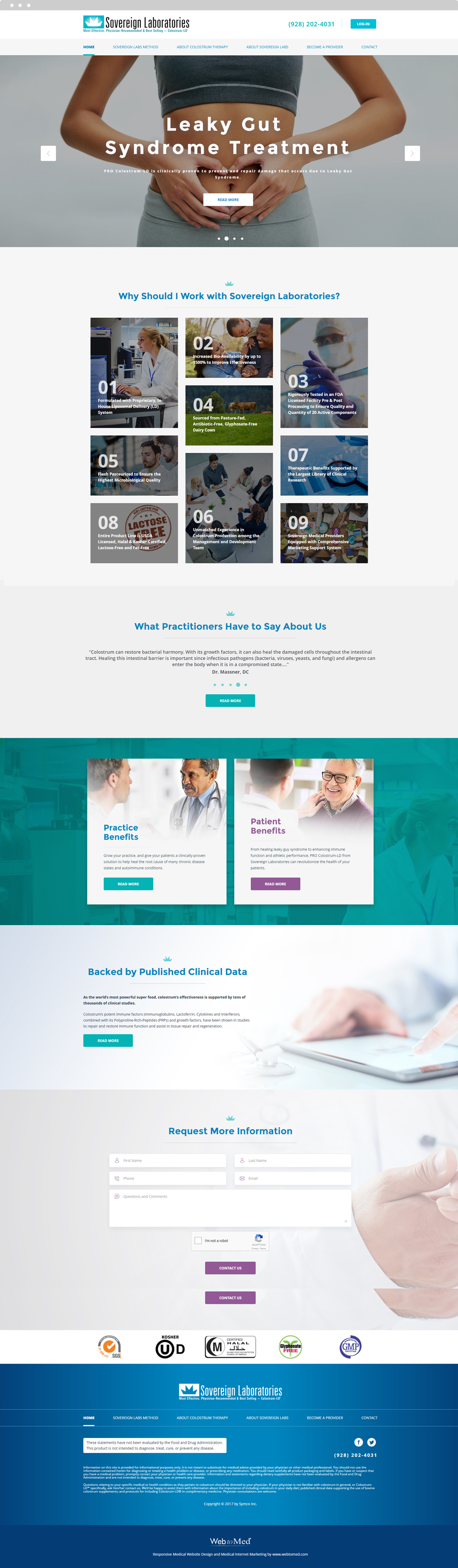 Medical Products Website Design - Sovereign Laboratories - Homepage