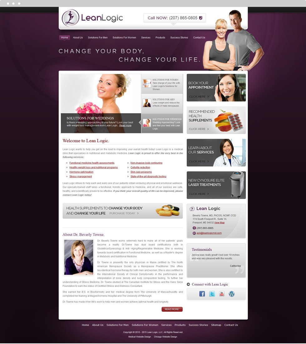 Weight Loss Website Design - Lean Logic - Homepage