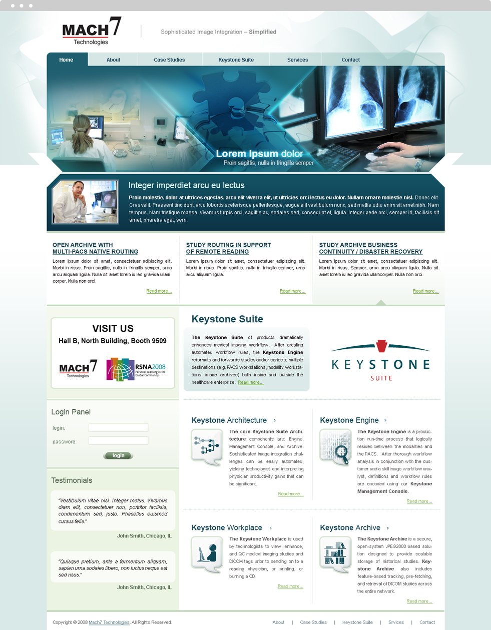 Medical Products Website Design - Mach7 Technologies - Homepage