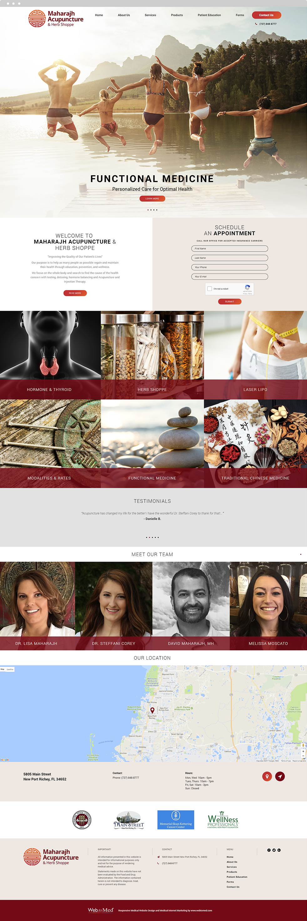 Acupuncture Website Design - Maharajh Acupuncture & Herb Shoppe - Homepage