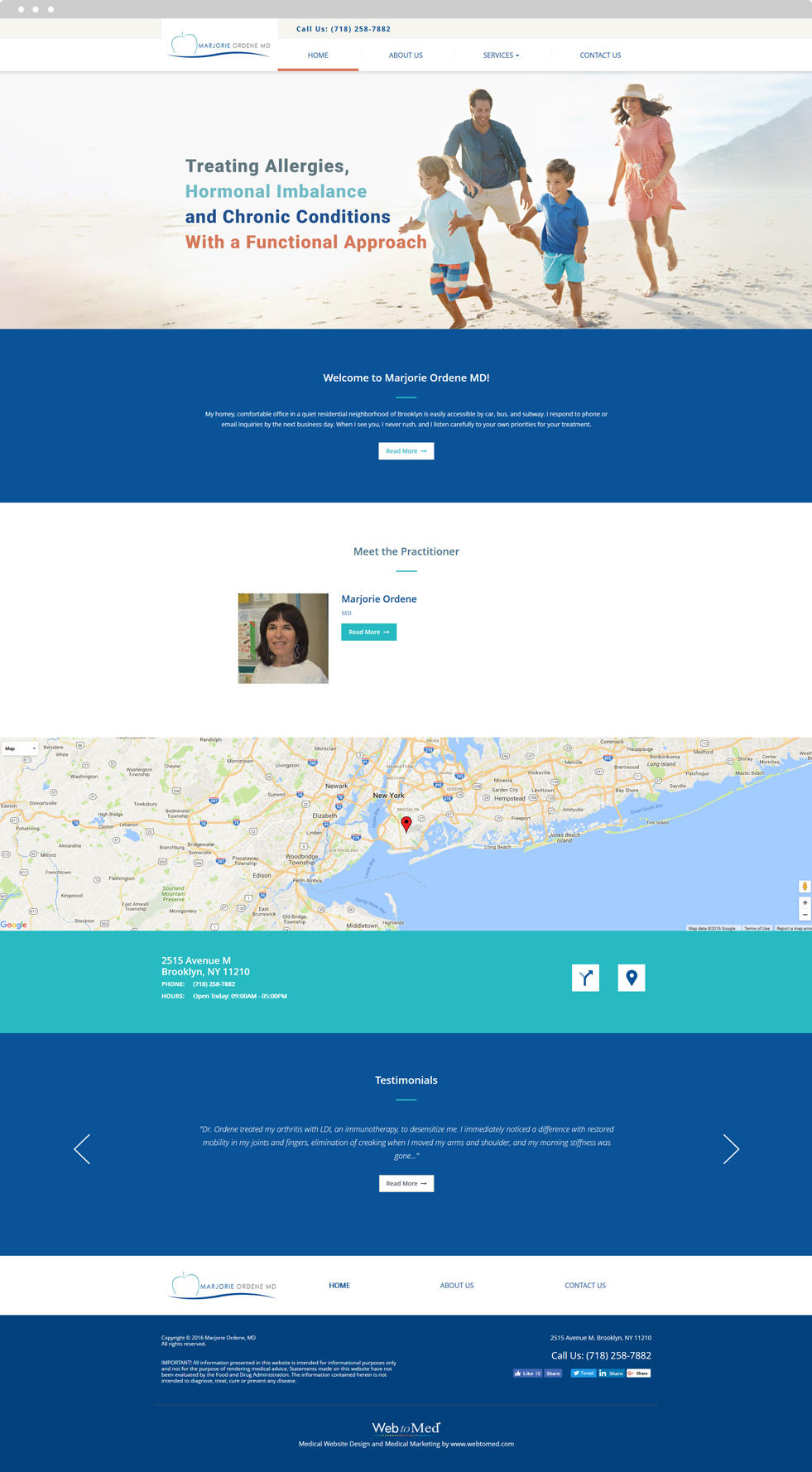 Functional Medicine Website Design - Marjorie Ordene, MD - Homepage