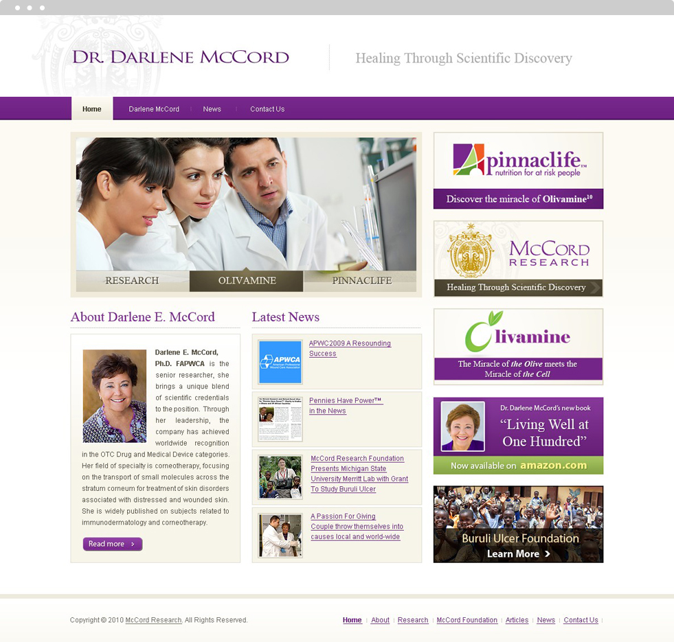 Medical Research Website Design - McCord Research - Homepage