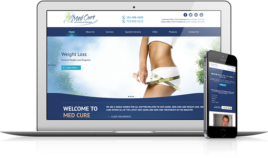 Top Integrative Medicine Website Design - Med Cure Anti-Aging & Skincare