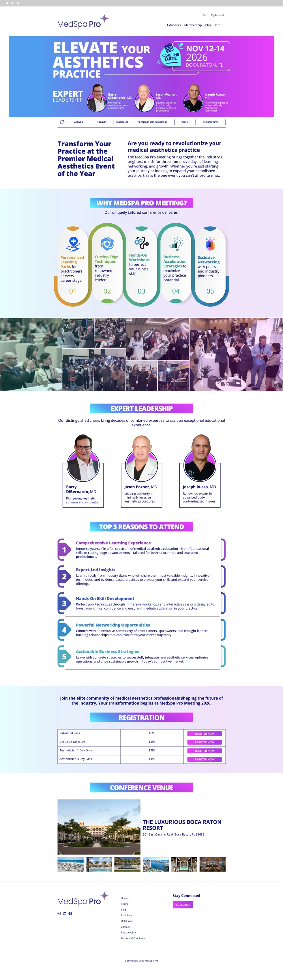 Medical Conferences Website Design - MedSpa Pro - Homepage