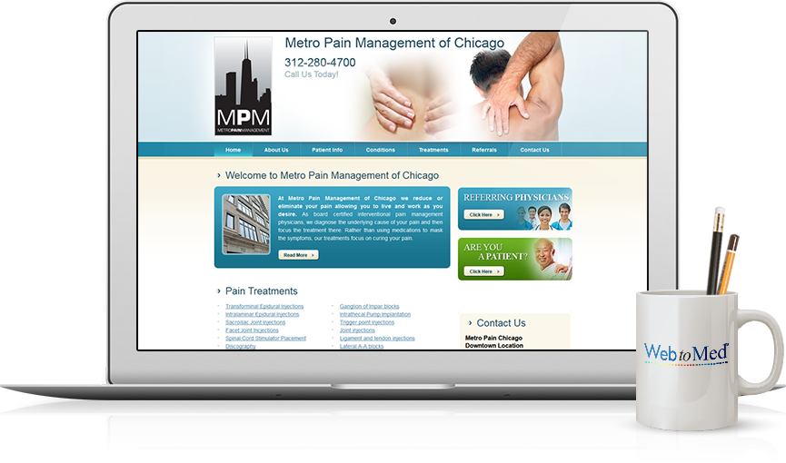 Top Pain Management Website Design - Metro Pain Management of Chicago