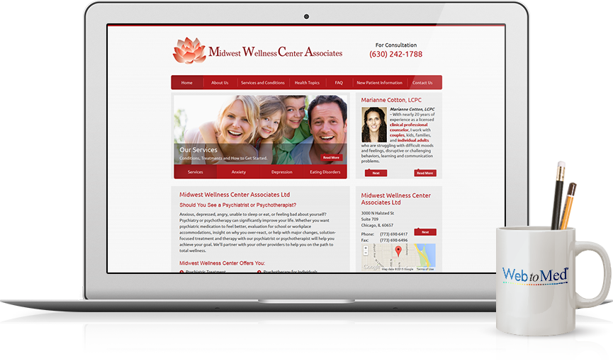 Top Psychiatry Website Design - Midwest Wellness Center Associates