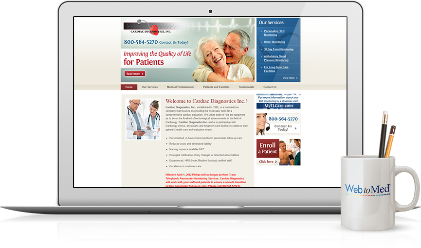 Top Medical Services Website Design - Cardiac Diagnostics, Inc.