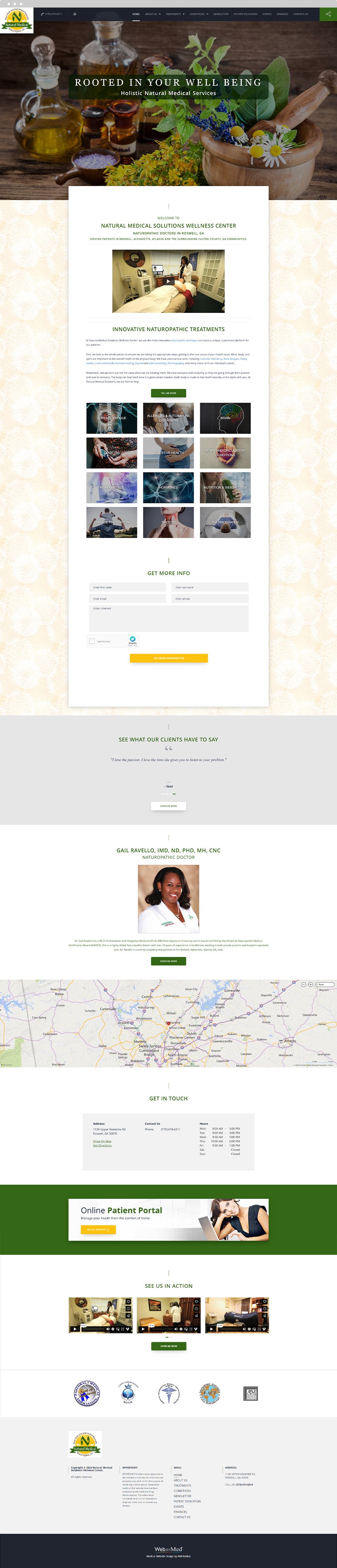 Naturopathic Medicine Website Design - Natural Medical Solutions, LLC - Homepage
