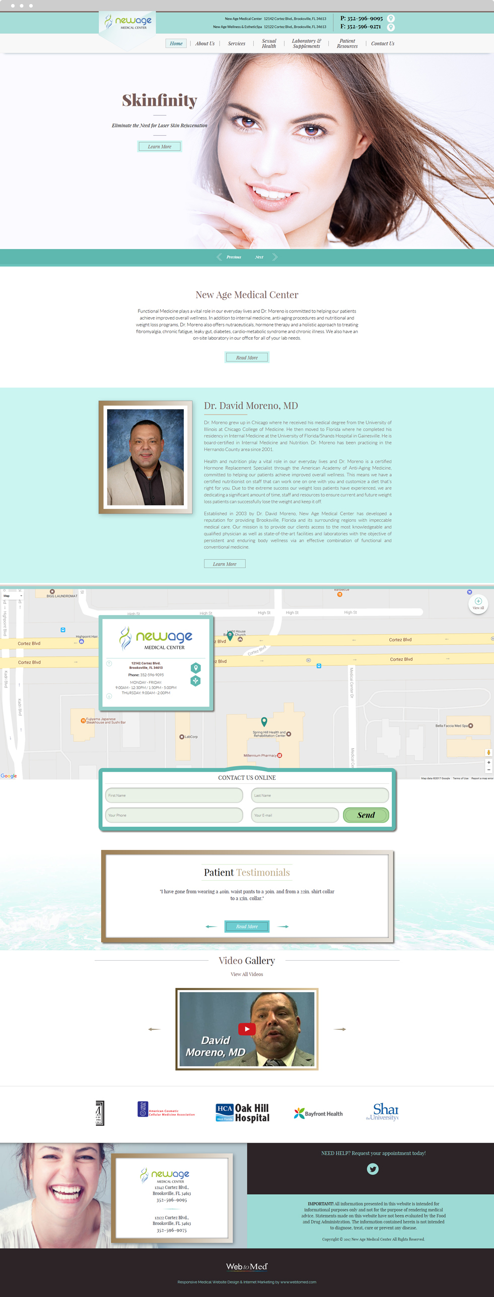 Integrative Medicine Website Design - New Age Medical Center - Homepage