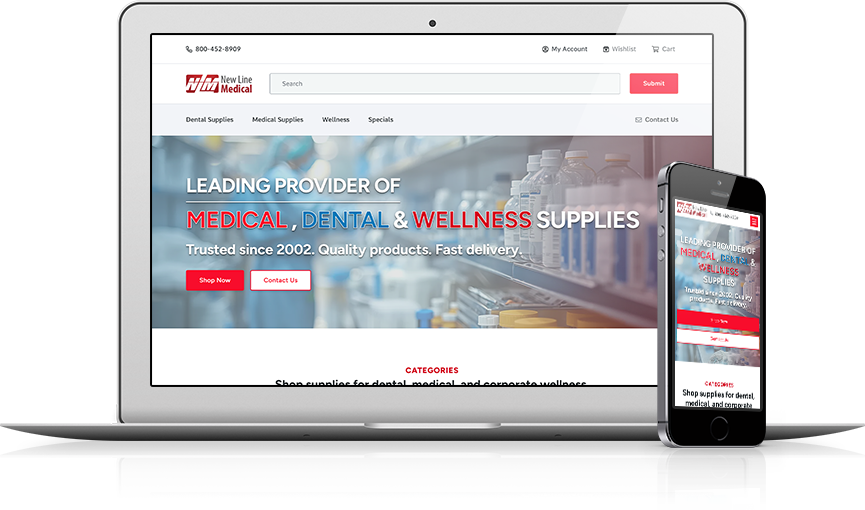 Top Medical E-Commerce Website Design - New Line Medical