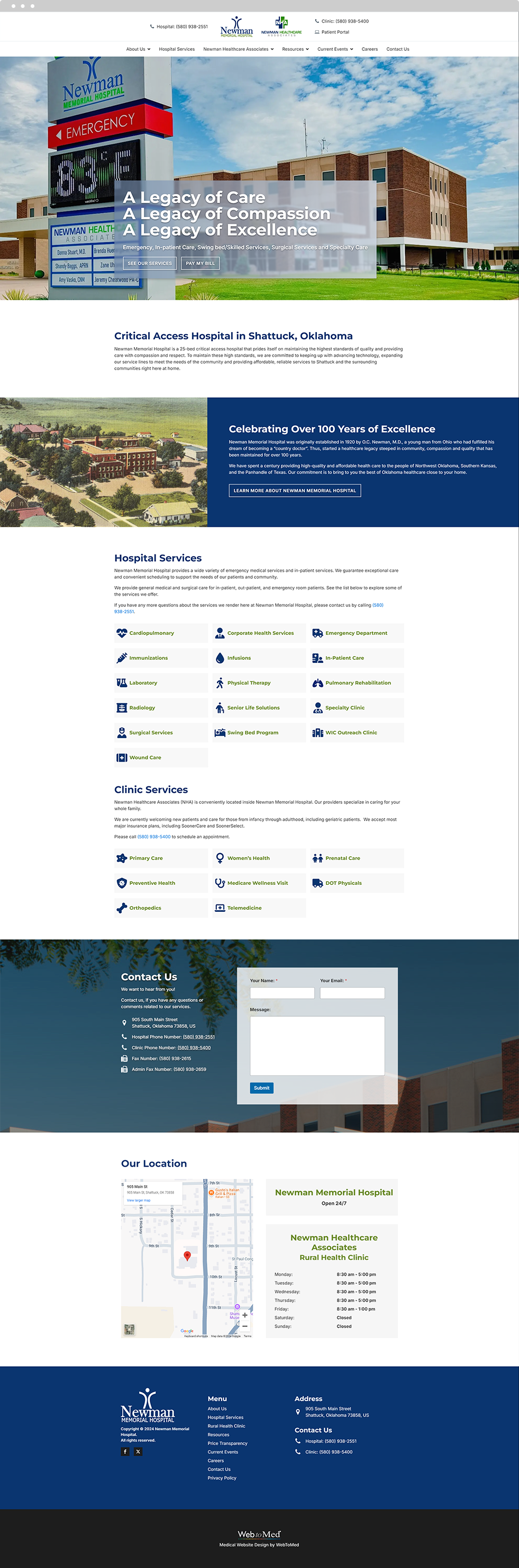Hospitals Website Design - Newman Memorial Hospital - Homepage