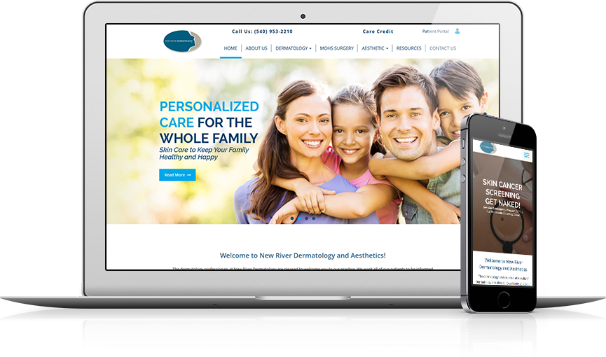 Top Dermatology Website Design - New River Dermatology