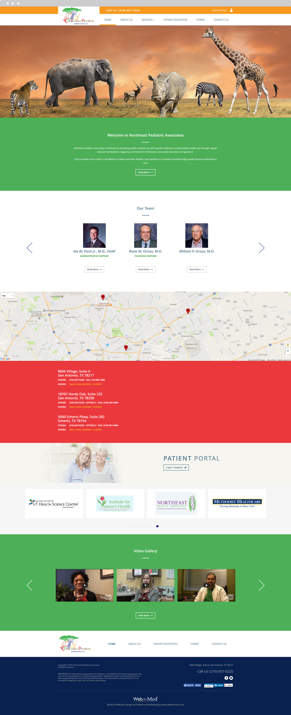 Pediatric Website Design - Northeast Pediatric Associates - Homepage