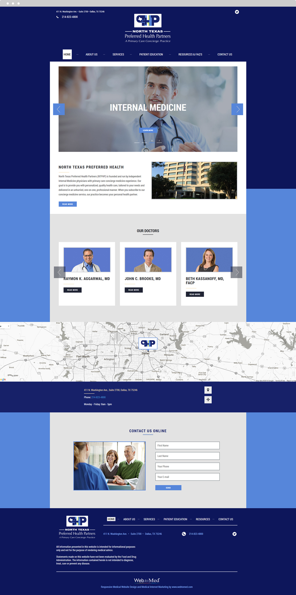Concierge Medicine Website Design - North Texas Preferred Health Partners - Homepage