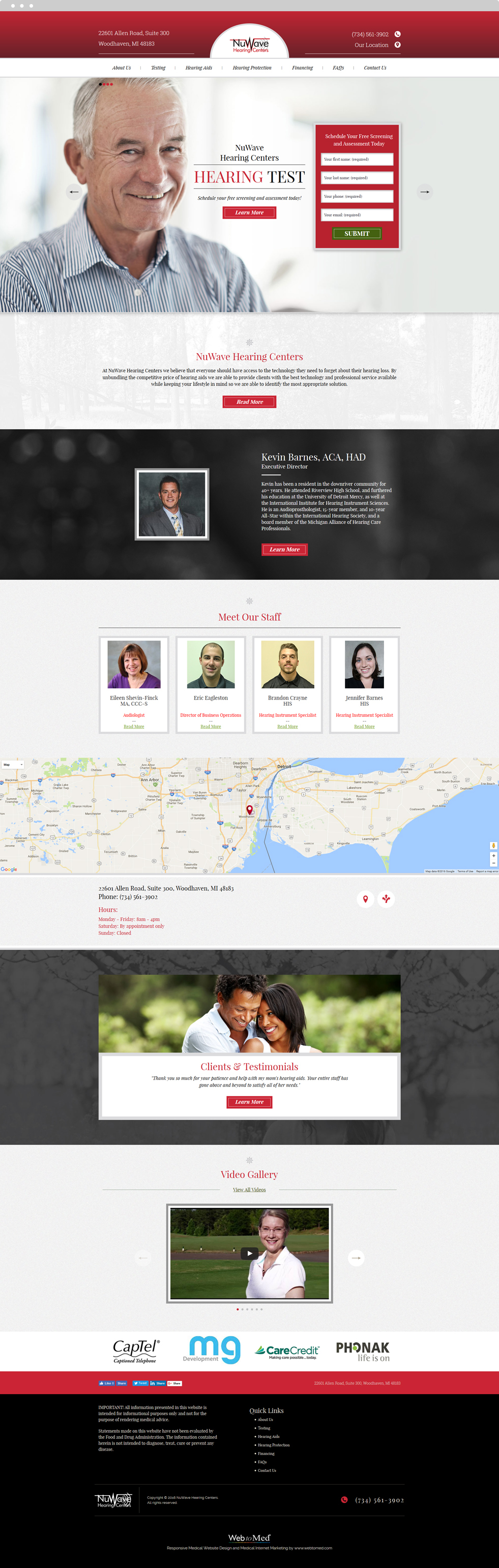 Audiology Website Design - NuWave Hearing Centers - Homepage
