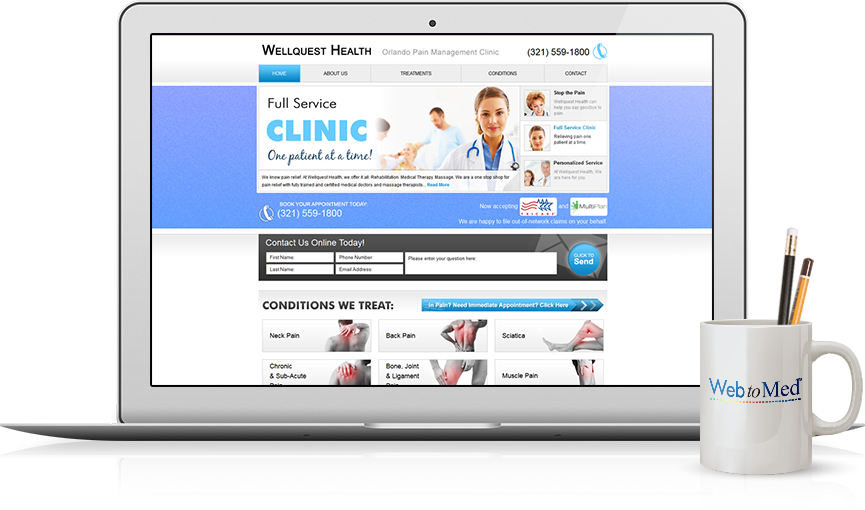 Top Pain Management Website Design - Wellquest Health
