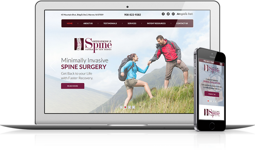 Top Orthopedic Website Design - Orthopaedic & Spine Center of New Jersey