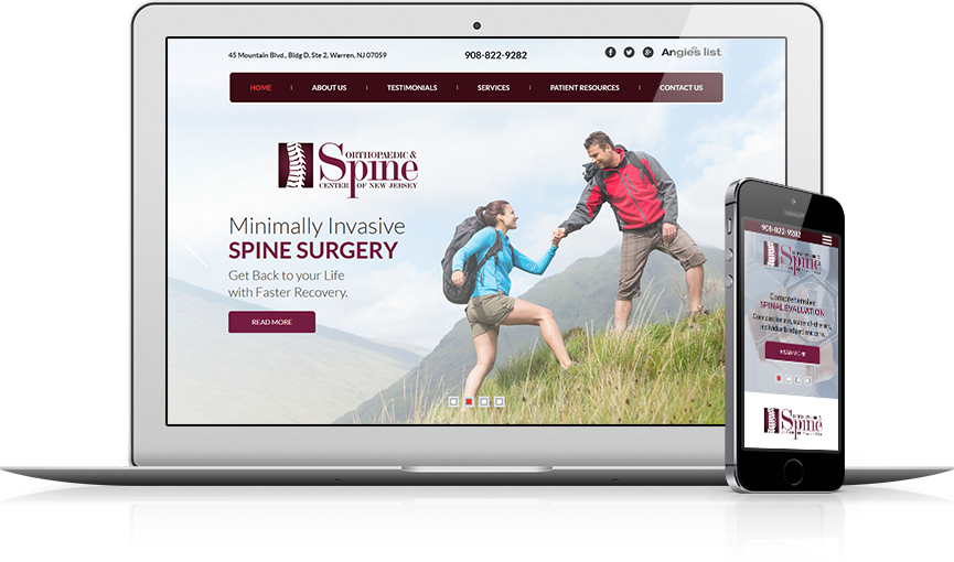 Top Orthopedic Website Design - Orthopaedic & Spine Center of New Jersey