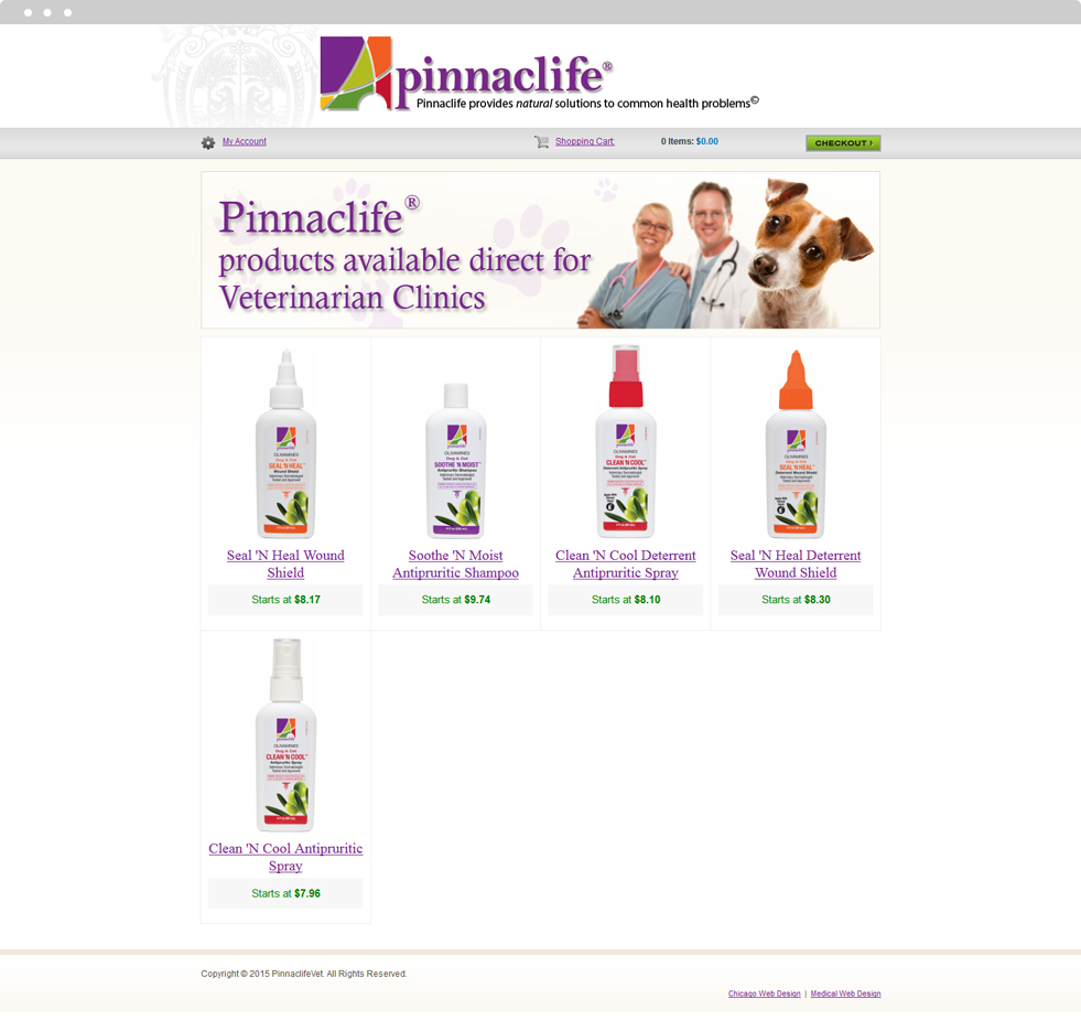 Medical E-Commerce Website Design - Pinnaclife - Homepage