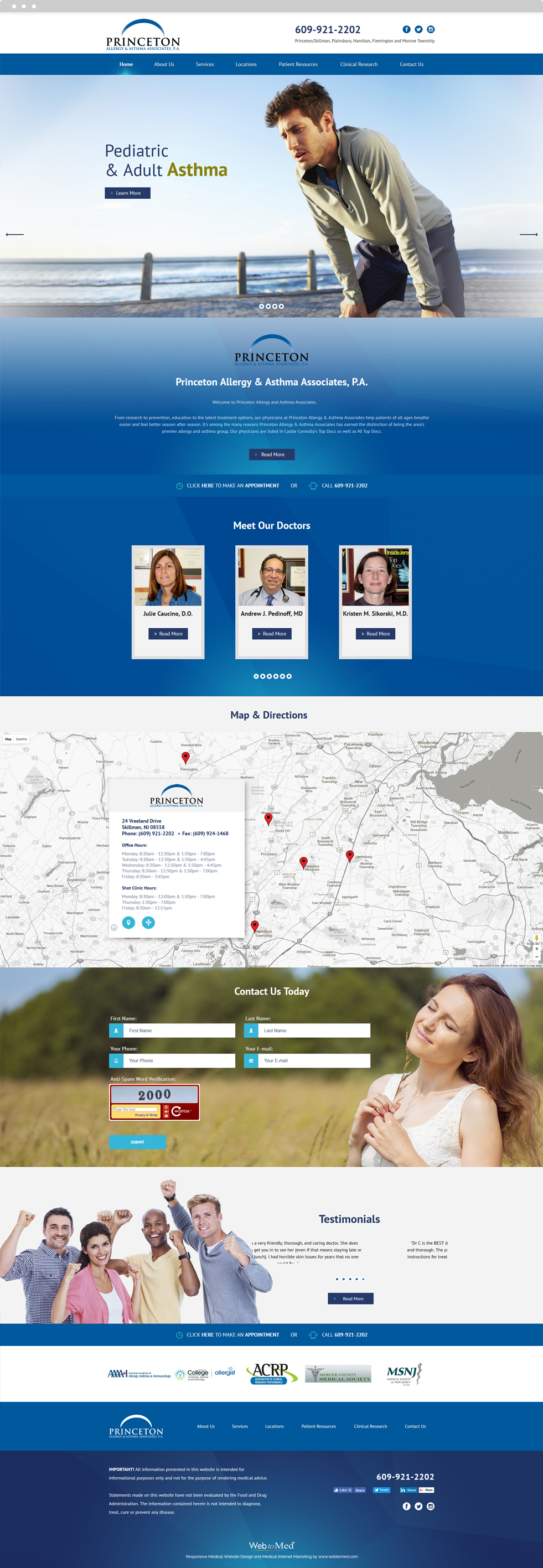 Allergy Website Design - Princeton Allergy & Asthma Associates - Homepage