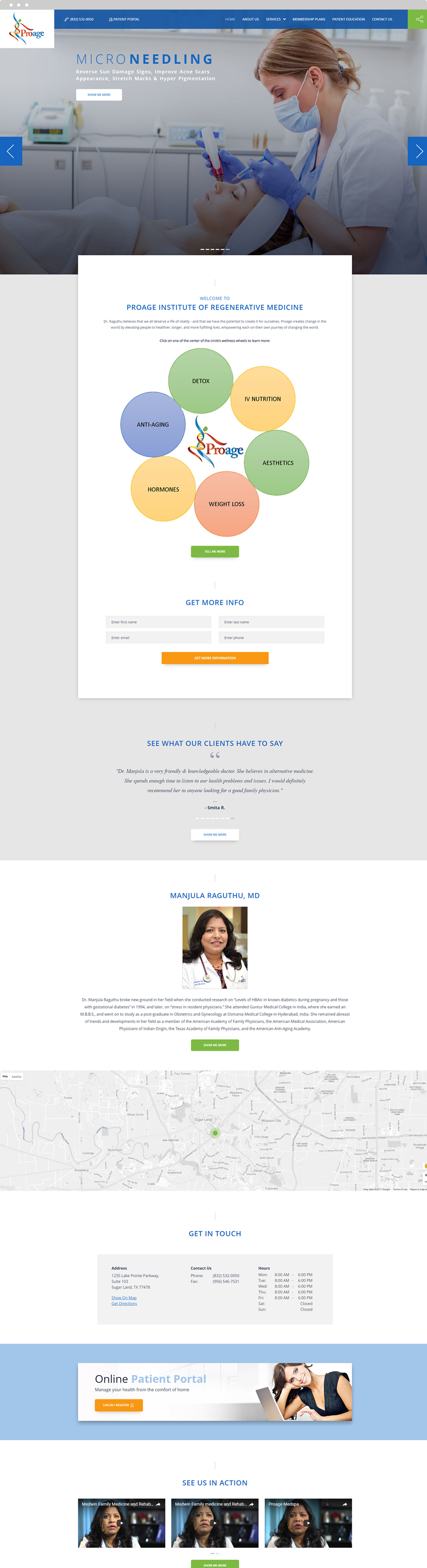 Functional Medicine Website Design - Proage Institute of Regenerative Medicine - Homepage