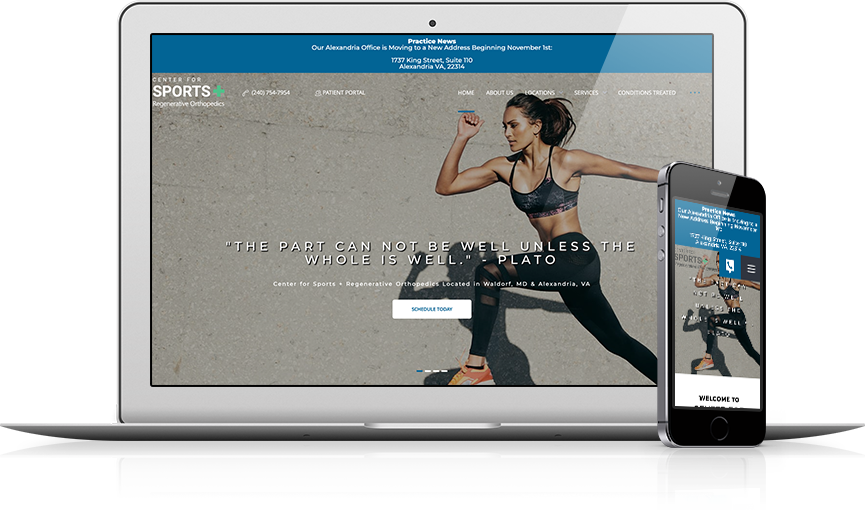 Top Sports Medicine Website Design - Center for Sports & Regenerative Orthopedics