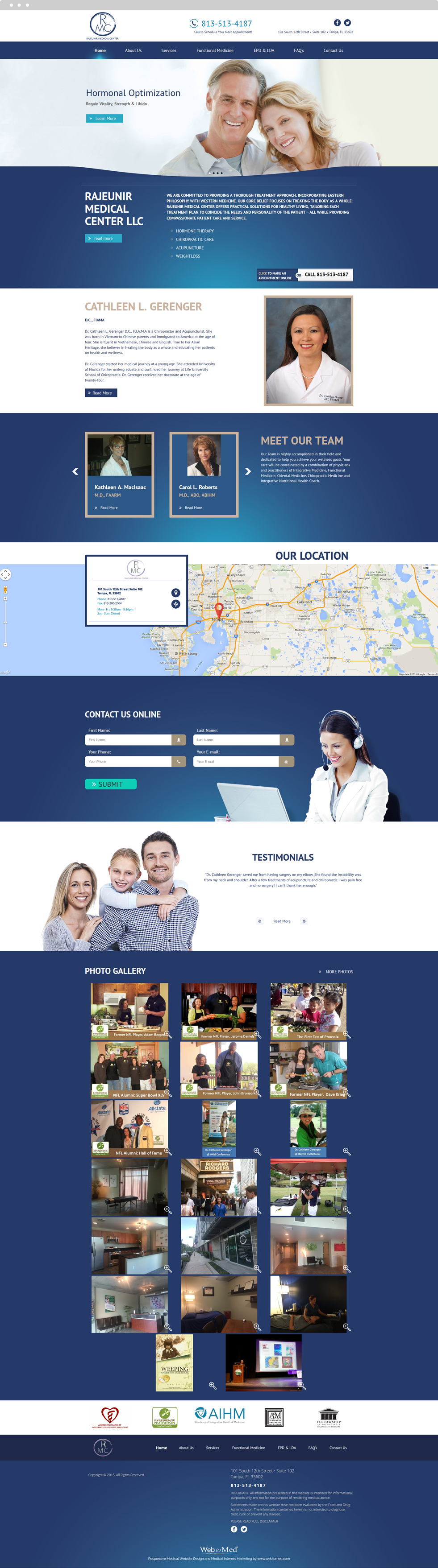 Integrative Medicine Website Design - Rajeunir Medical Center - Homepage