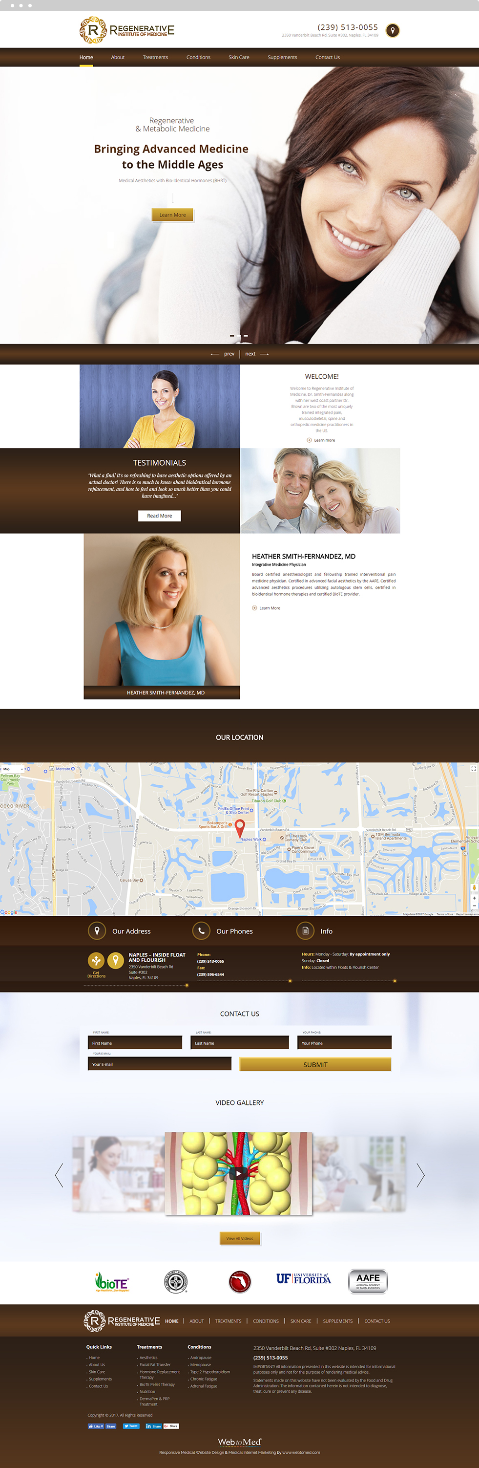 Integrative Medicine Website Design - Regenerative Institute of Medicine - Homepage