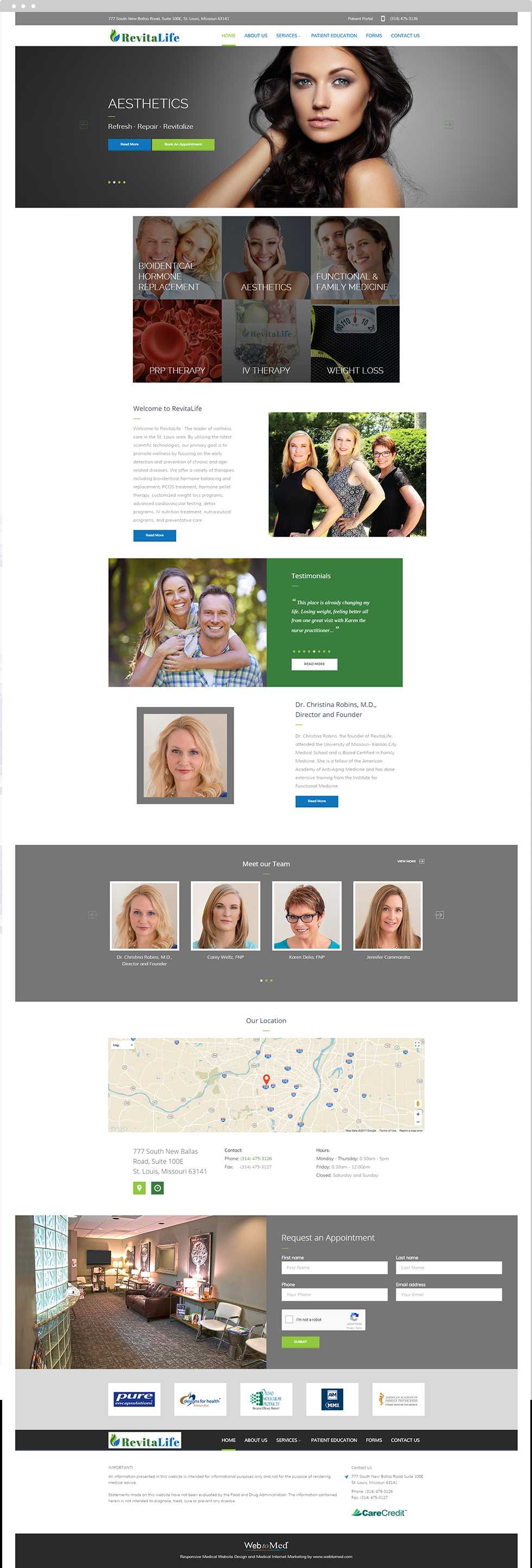 Functional Medicine Website Design - RevitaLife - Homepage