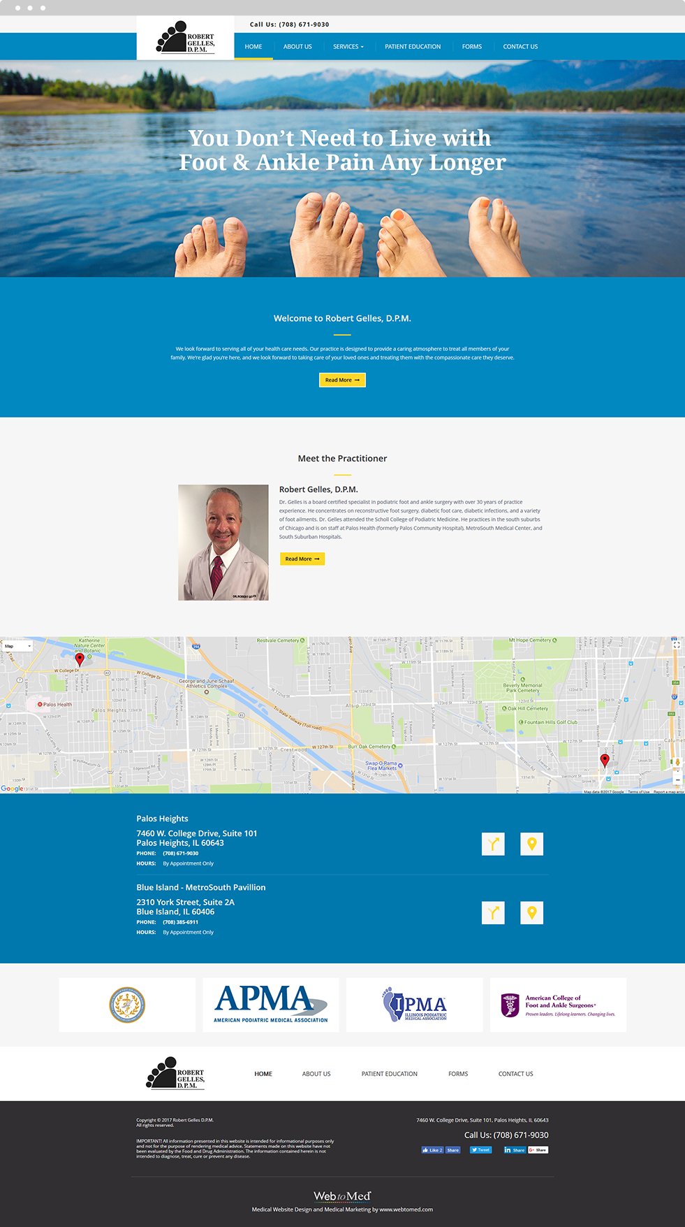 Podiatry Website Design - Robert Gelles, D.P.M. - Homepage