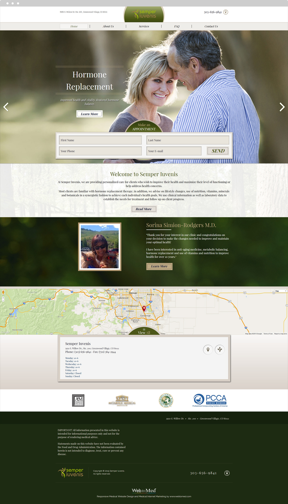 Integrative Medicine Website Design - Semper Iuvenis - Homepage