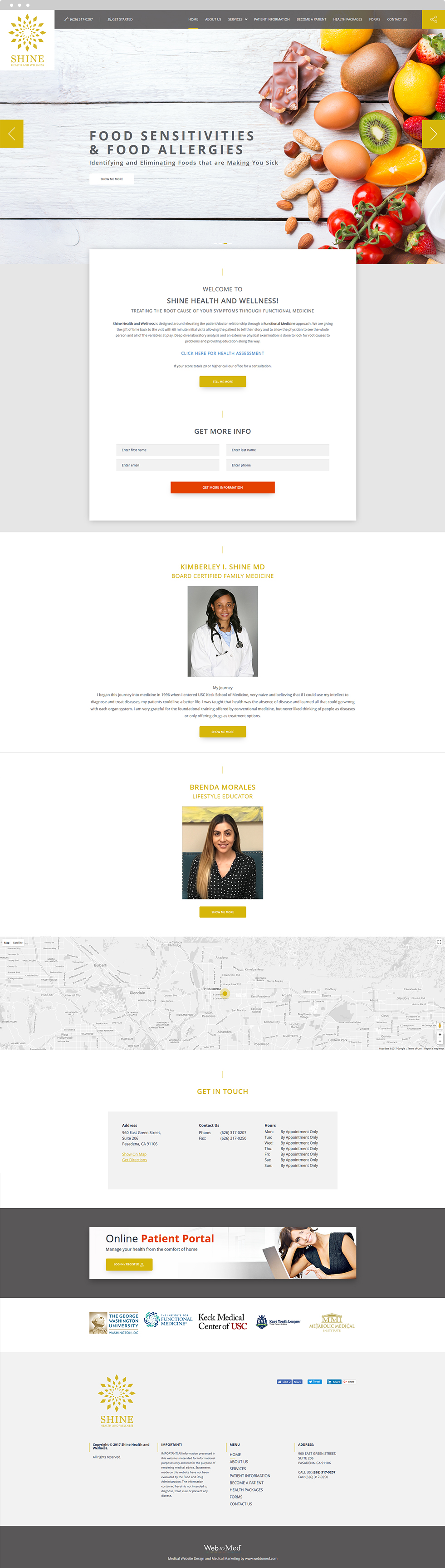 Wellness Website Design - Shine Health and Wellness - Homepage