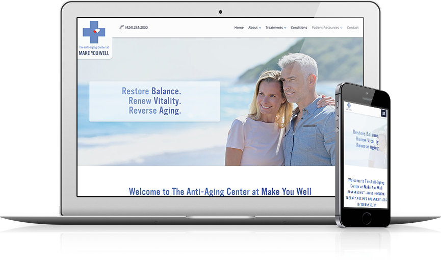 Top Functional Medicine Website Design - The Anti-Aging Center at Make You Well