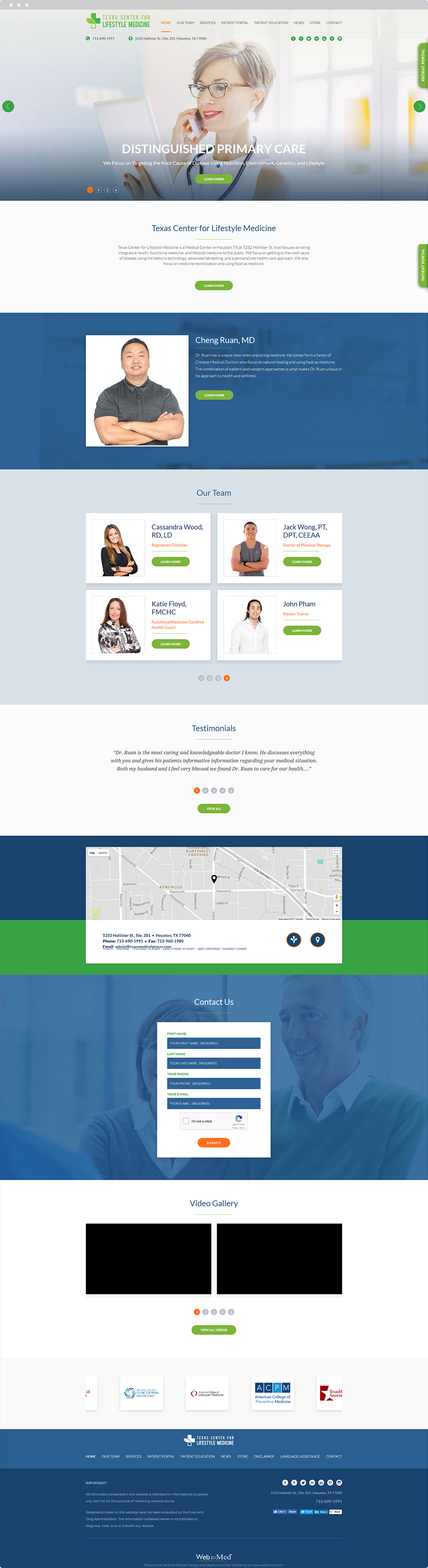 Functional Medicine Website Design - Texas Center for Lifestyle Medicine - Homepage